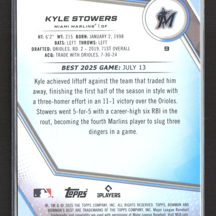 2025 Topps Bowman's Best Kyle Stowers #9 Yellow 23/75