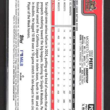 2024 Topps Chrome Pro Debut Tai Peete #PDC-2 Blue RayWave /150