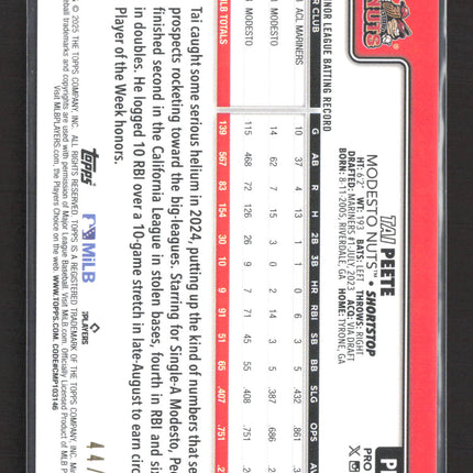 2025 Topps Pro Debut Tai Peete #PD-2 Gold /50