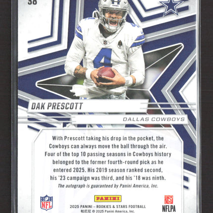 2025 Panini Rookies & Stars Dak Prescott #38 Purple 01/25 Auto