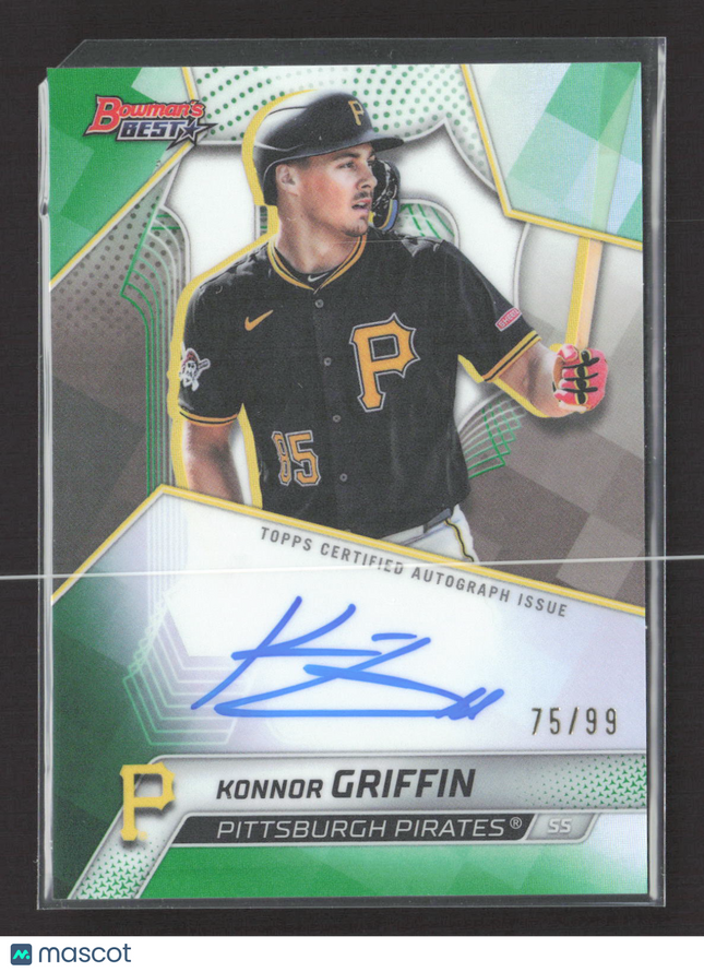 2025 Topps Bowman's Best Konnor Griffin #B25-KG Green Refractor 75/99 Auto