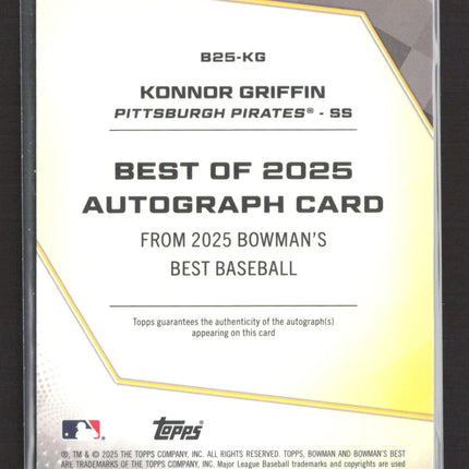 2025 Topps Bowman's Best Konnor Griffin #B25-KG Green Refractor 75/99 Auto