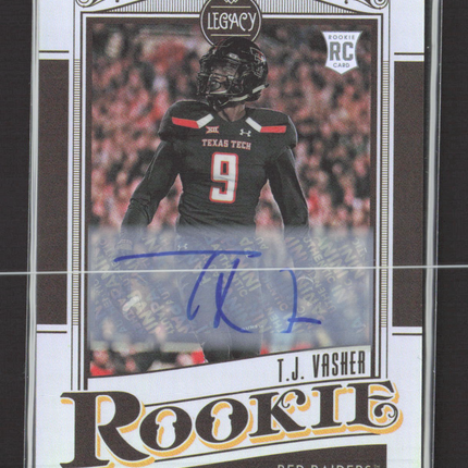 2021 Panini Legacy Football T.J. Vasher #191 RC Auto