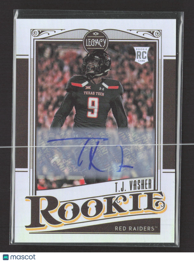 2021 Panini Legacy Football T.J. Vasher #191 RC Auto