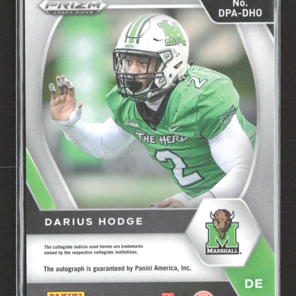 2021 Panini Prizm Draft Picks Darius Hodge #DPA-DHO Silver RC Auto