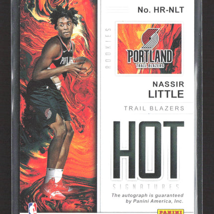 2019 Panini NBA Hoops Hot Signatures Rookies Nassir Little #HR-NLT Auto