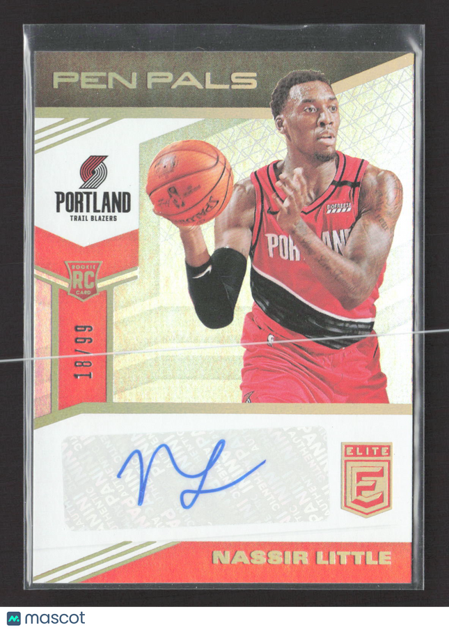 2020 Panini Donruss Elite Pen Pals Nassir Little #PP-NLT 18/99 RC Auto