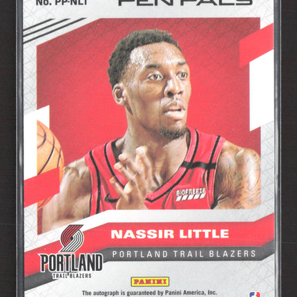 2020 Panini Donruss Elite Pen Pals Nassir Little #PP-NLT 18/99 RC Auto