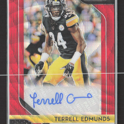 2018 Panini Prizm Terrell Edmunds #RA-TER Red Wave 033/199 Auto