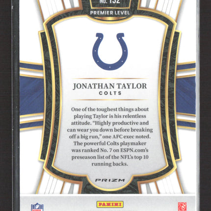 2026 Panini Select Prizm Jonathan Taylor #132 Premier Level Black Gold Shock