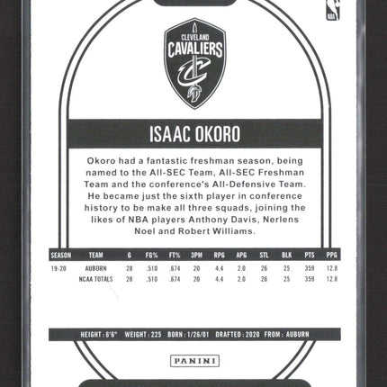 2020 Panini NBA Hoops Isaac Okoro #244 Purple RC