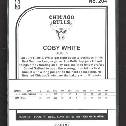 2019 Panini NBA Hoops Winter Coby White #204 RC