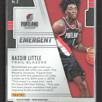 2019 Panini Prizm Emergent Nassir Little #2 Silver