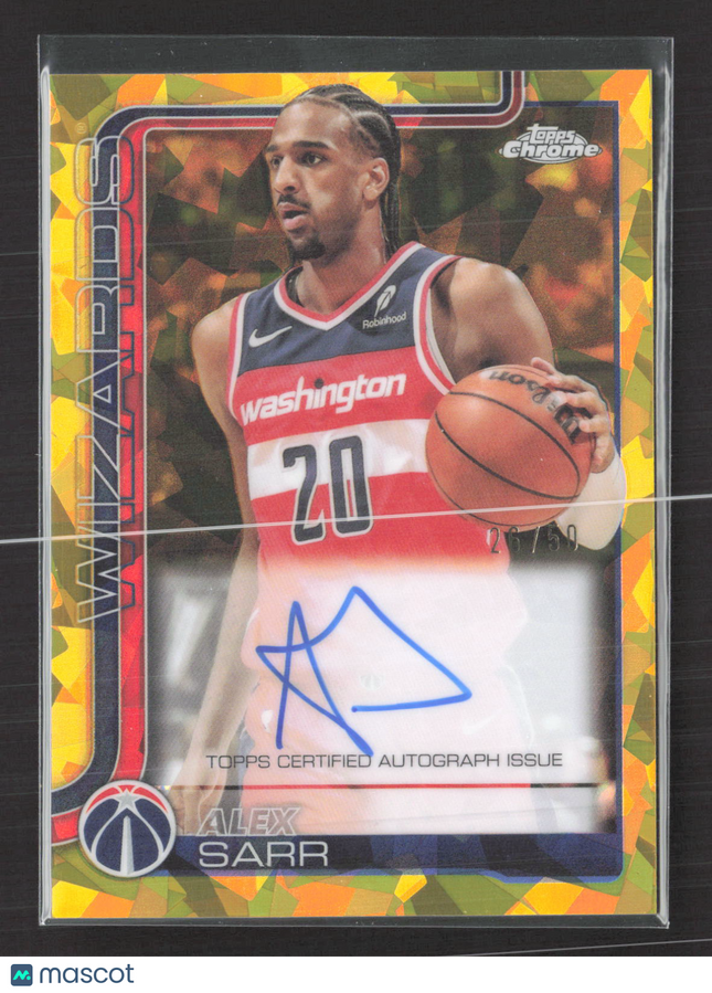 2025 Topps Chrome Alex Sarr #TCA-AS Gold Sapphire Auto 26/50