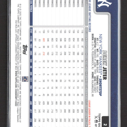 2025 Topps Chrome Gilded Collection Derek Jeter #2 Gold Etched 19/99