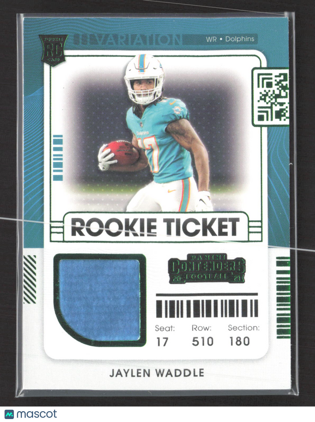 2021 Panini Contenders Jaylen Waddle #RSV-JWA Rookie Ticket Jersey Variation RC