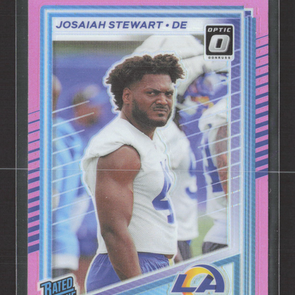 2025 Panini Donruss Optic Prizm Josaiah Stewart #376 Pink