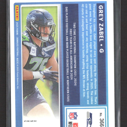 2025 Panini Donruss Optic Prizm Grey Zabel #366 Pink