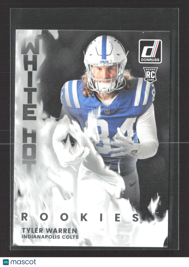 2025 Panini Donruss White Hot Rookies Tyler Warren #WHR-TWR RC