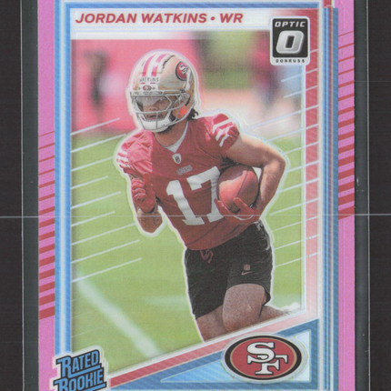 2025 Panini Donruss Optic Jordan Watkins #356 Pink