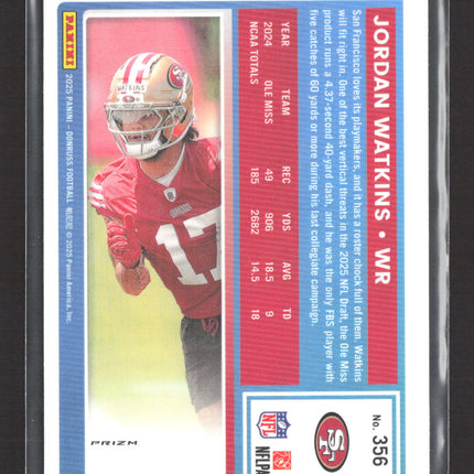 2025 Panini Donruss Optic Jordan Watkins #356 Pink