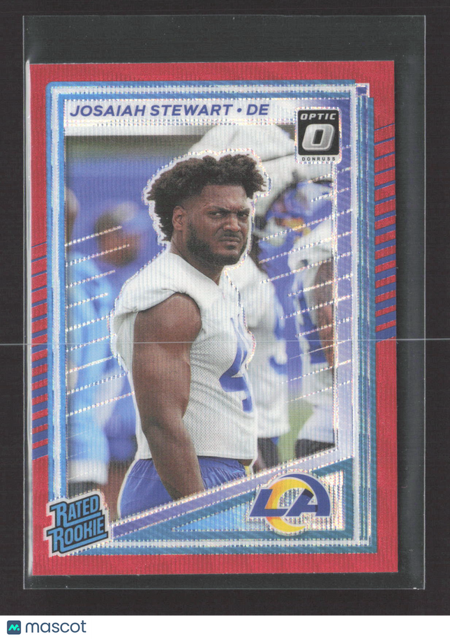 2025 Panini Donruss Optic Prizm Josaiah Stewart #376 Red
