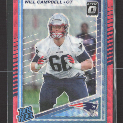 2025 Panini Donruss Optic Prizm Will Campbell #345 red