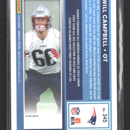 2025 Panini Donruss Optic Prizm Will Campbell #345 red