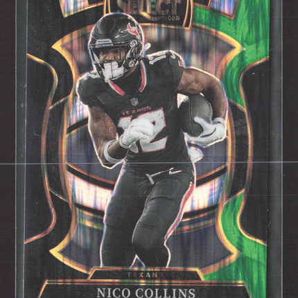 2026 Panini Select Football Prizm Concourse Nico Collins #35 Green