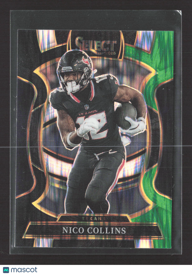 2026 Panini Select Football Prizm Concourse Nico Collins #35 Green