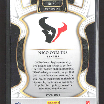 2026 Panini Select Football Prizm Concourse Nico Collins #35 Green
