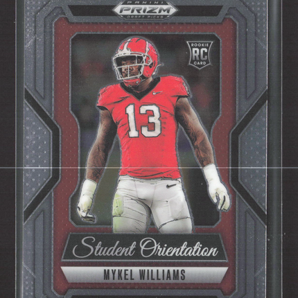 2025 Panini Prizm Draft Picks Student Orientation Mykel Williams #24 RC