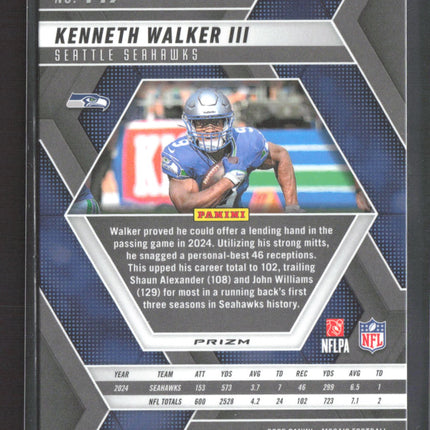 2025 Panini Mosaic Football Kenneth Walker III #149 Silver Prizm