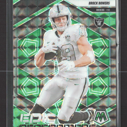 2025 Panini Mosaic Prizm Epic Performers Brock Bowers #4 Green