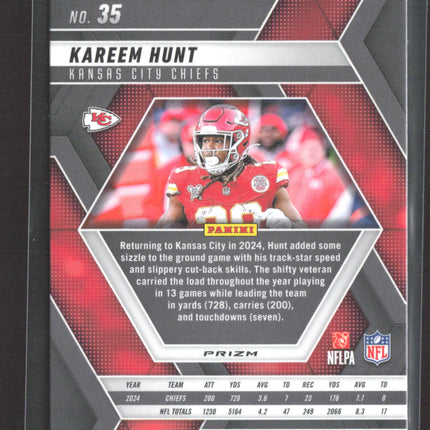 2025 Panini Mosaic Prizm Kareem Hunt #35 Silver