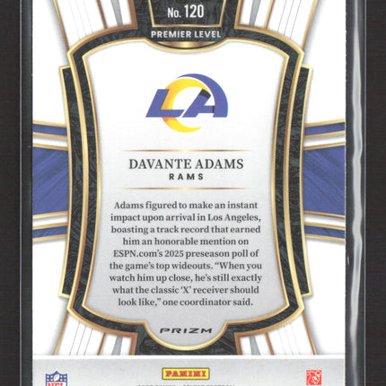 2026 Panini Select Prizm Premier Level Davante Adams #120 Green Yellow