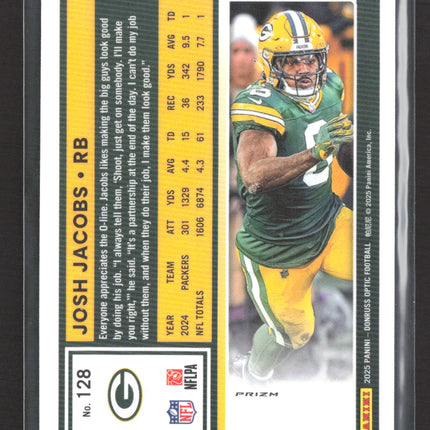2025 Panini Donruss Optic Prizm Josh Jacobs #128 silver