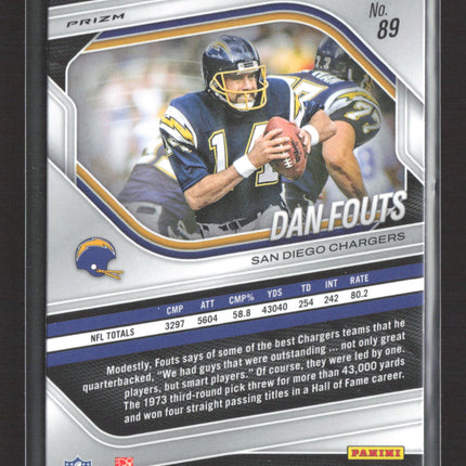 2025 Panini Prizm Dan Fouts #89 White disco