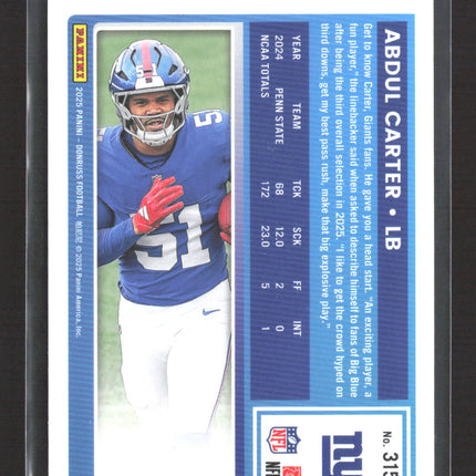 2025 Panini Donruss Football Abdul Carter #315 Press Proof Blue