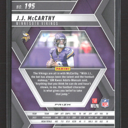 2025 Panini Mosaic J.J. McCarthy #195 Pink