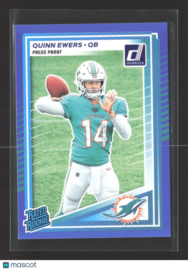 2025 Panini Donruss Quinn Ewers #342 Press Proof Blue