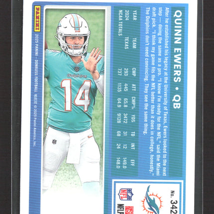 2025 Panini Donruss Quinn Ewers #342 Press Proof Blue