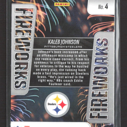 2025 Panini Prizm Fireworks Kaleb Johnson #4 RC