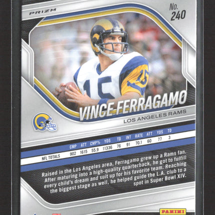 2025 Panini Prizm Football Vince Ferragamo #240 White disco