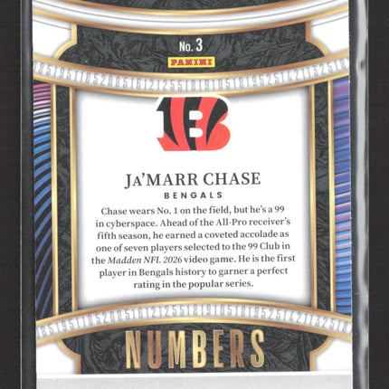 2026 Panini Select Numbers Ja'Marr Chase #3
