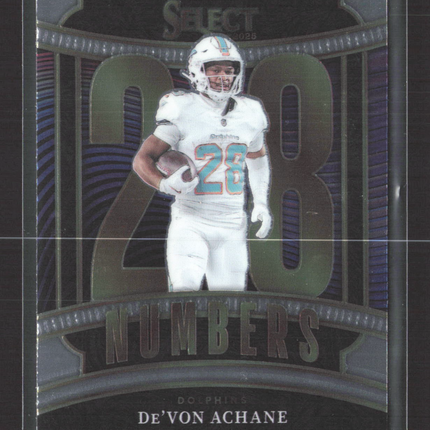 2026 Panini Select Numbers De'Von Achane #13