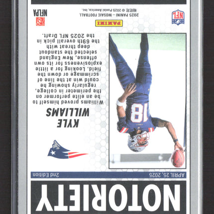 2025 Panini Mosaic Notoriety Kyle Williams #23 RC