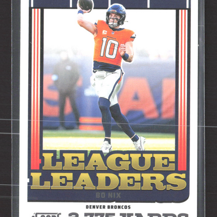2025 Panini Score Football League Leaders Bo Nix #11