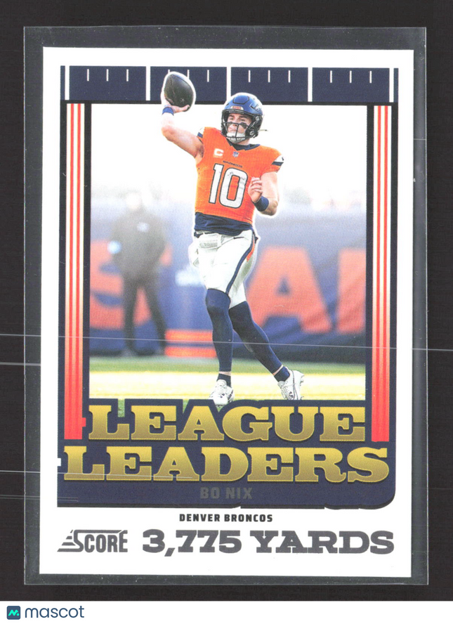 2025 Panini Score Football League Leaders Bo Nix #11