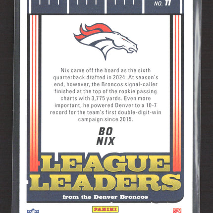 2025 Panini Score Football League Leaders Bo Nix #11